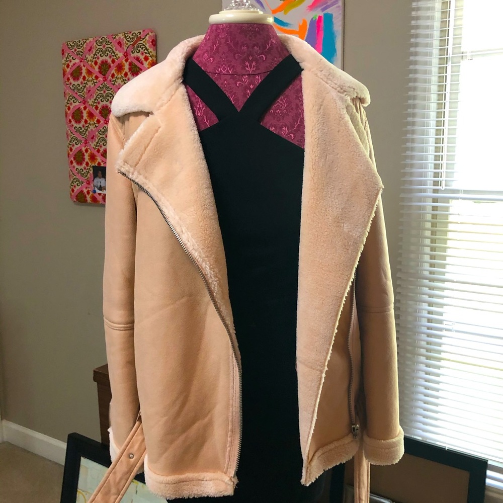Forever 21 Motorcycle Style Sherpa Jacket